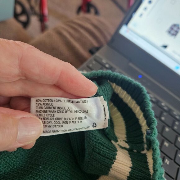 Wild Fable Womems Med Sweater Vest Oversized Cable-Knit V-Neck Blue & Green - Picture 8 of 9